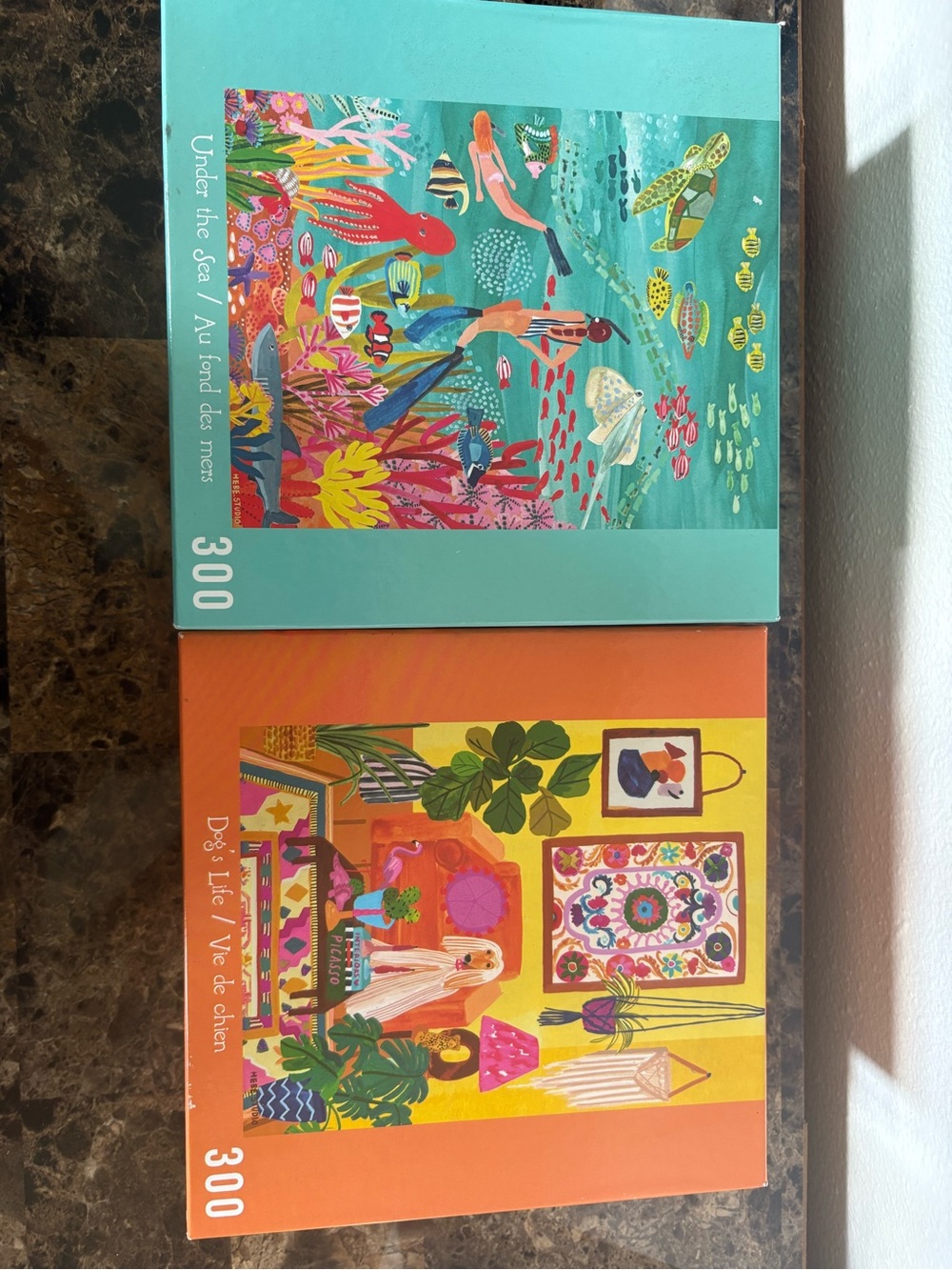 Under the Sea & Boho Home 300-Piece Jigsaw Puzzle Set - Roseart